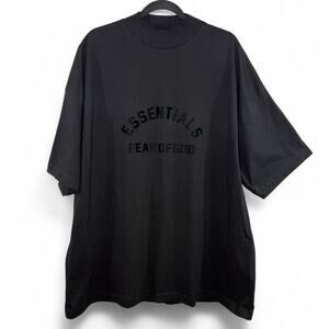 Fear of God Essentials Oversized T-Shirt Black Logo Tee Size L Streetwear FOG